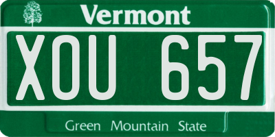 VT license plate XOU657