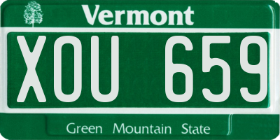 VT license plate XOU659