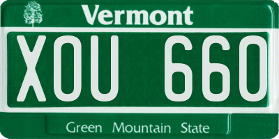 VT license plate XOU660