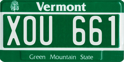 VT license plate XOU661