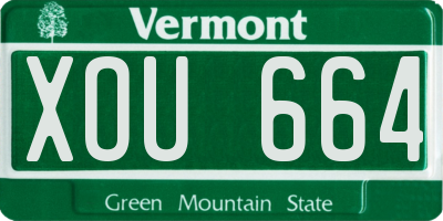 VT license plate XOU664