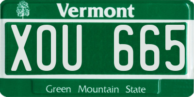 VT license plate XOU665