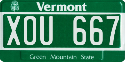 VT license plate XOU667