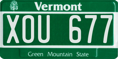 VT license plate XOU677