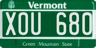 VT license plate XOU680