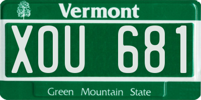 VT license plate XOU681