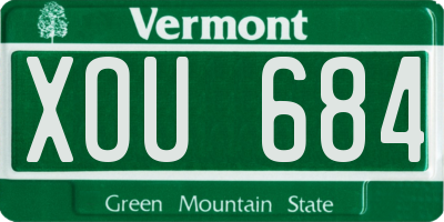 VT license plate XOU684