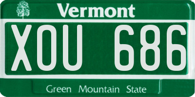 VT license plate XOU686