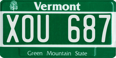 VT license plate XOU687