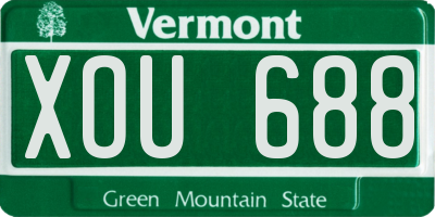 VT license plate XOU688