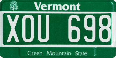 VT license plate XOU698