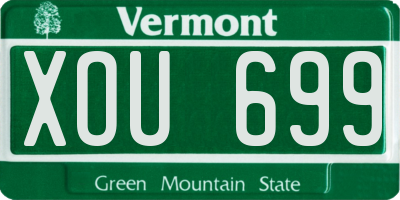 VT license plate XOU699