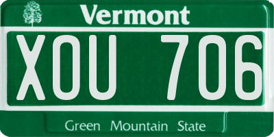 VT license plate XOU706