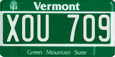 VT license plate XOU709