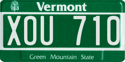 VT license plate XOU710