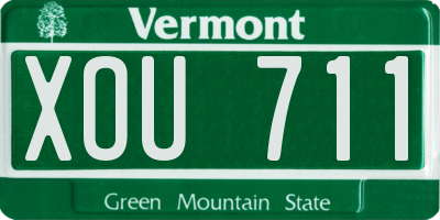 VT license plate XOU711