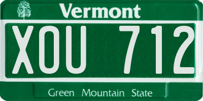 VT license plate XOU712