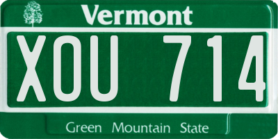 VT license plate XOU714