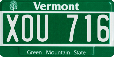 VT license plate XOU716