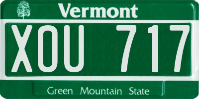 VT license plate XOU717
