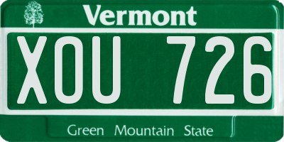 VT license plate XOU726
