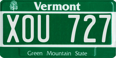 VT license plate XOU727