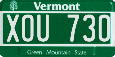 VT license plate XOU730