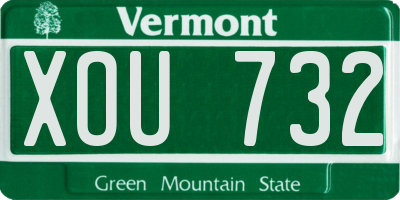 VT license plate XOU732