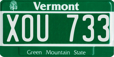 VT license plate XOU733