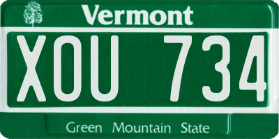 VT license plate XOU734