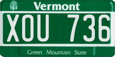 VT license plate XOU736