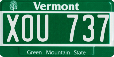 VT license plate XOU737