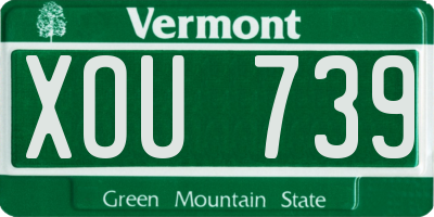 VT license plate XOU739