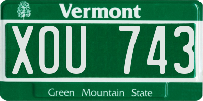 VT license plate XOU743
