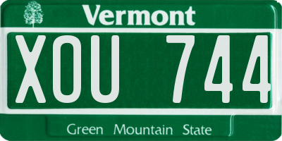 VT license plate XOU744