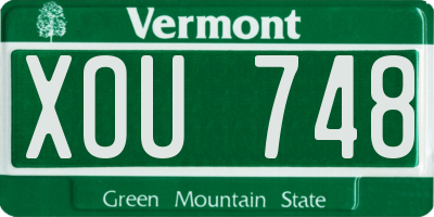 VT license plate XOU748