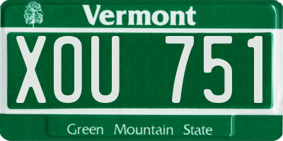VT license plate XOU751