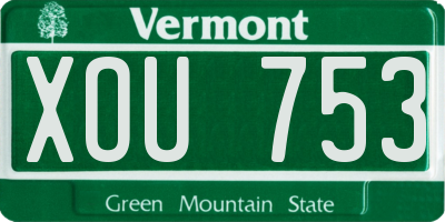 VT license plate XOU753