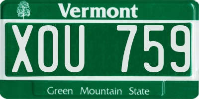 VT license plate XOU759