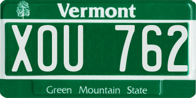 VT license plate XOU762