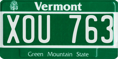VT license plate XOU763