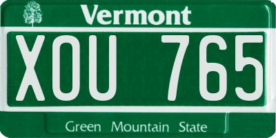 VT license plate XOU765