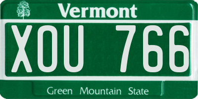 VT license plate XOU766