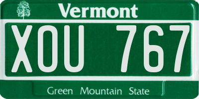 VT license plate XOU767