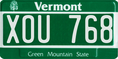 VT license plate XOU768