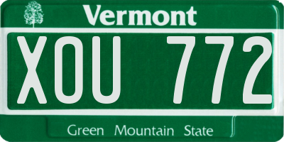 VT license plate XOU772