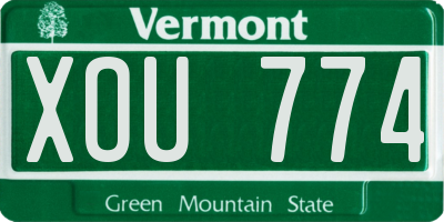 VT license plate XOU774