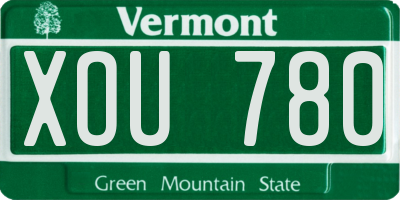 VT license plate XOU780