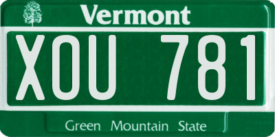 VT license plate XOU781
