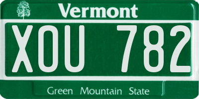VT license plate XOU782
